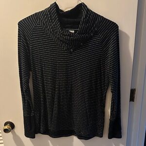 Women’s Columbia Long Sleeve Striped Black White, Top SZ XL